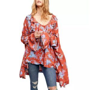 Free People Lorretta Printed Tunic Pop Combo Medium NWT